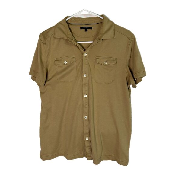 Banana Republic Women's Tan Button Up Top, Large - Picture 3 of 6